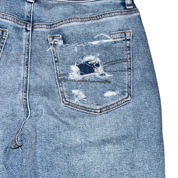 American Eagle Mom Jean Women's Size 2 Regular Blue Denim Stretch Distressed NWT - Picture 8 of 12